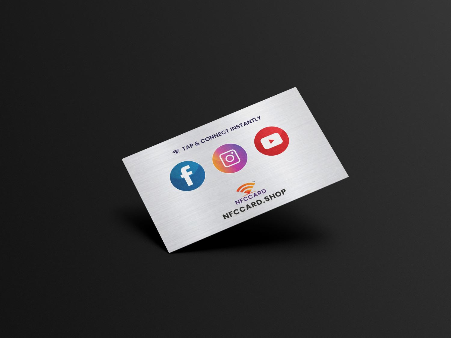NFC Social Media Card | Silver Metal