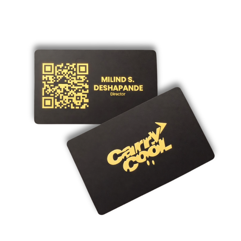 Black Card Fancy Text Golden Print