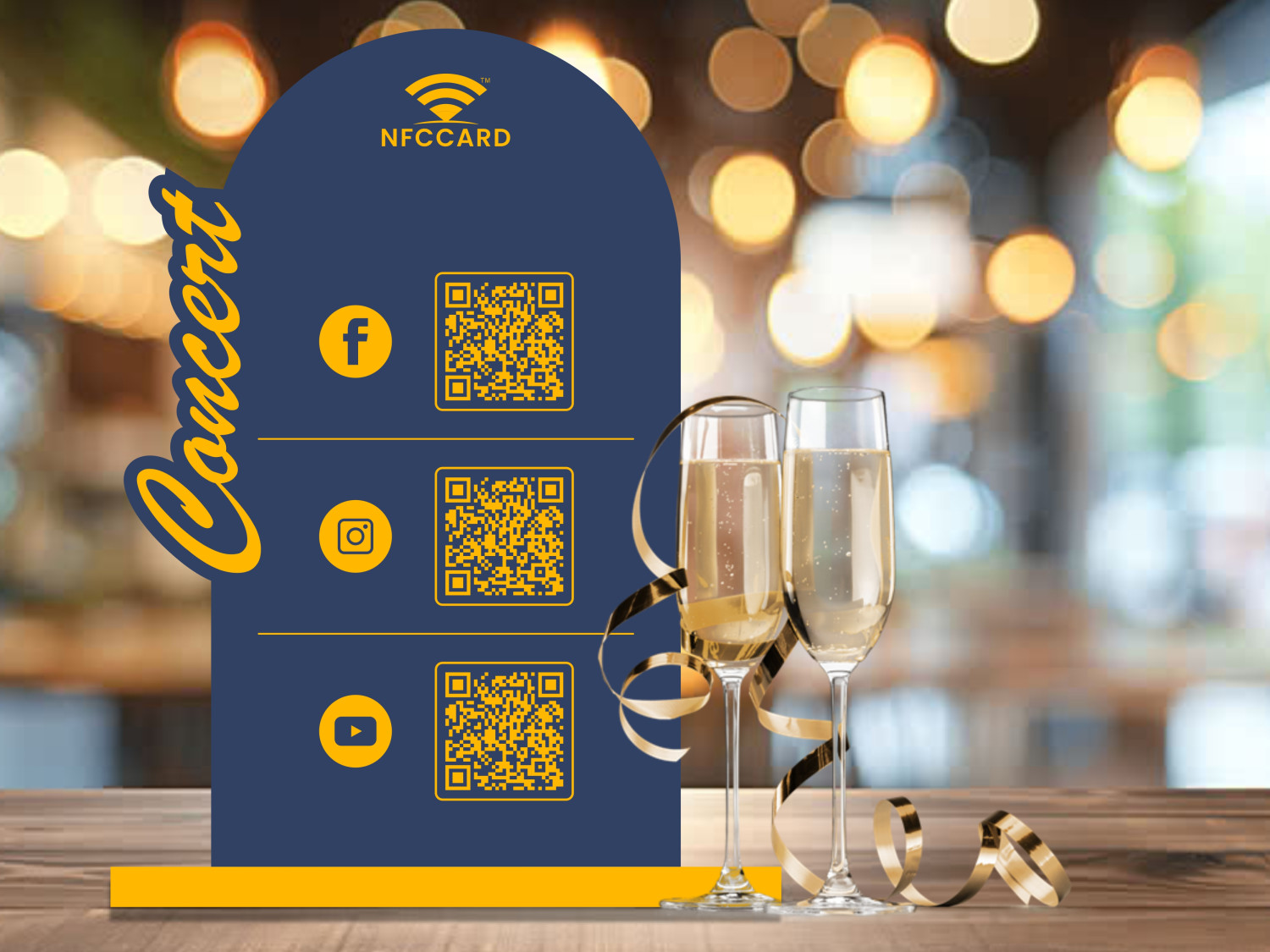 Customized Acrylic QR NFC Standee