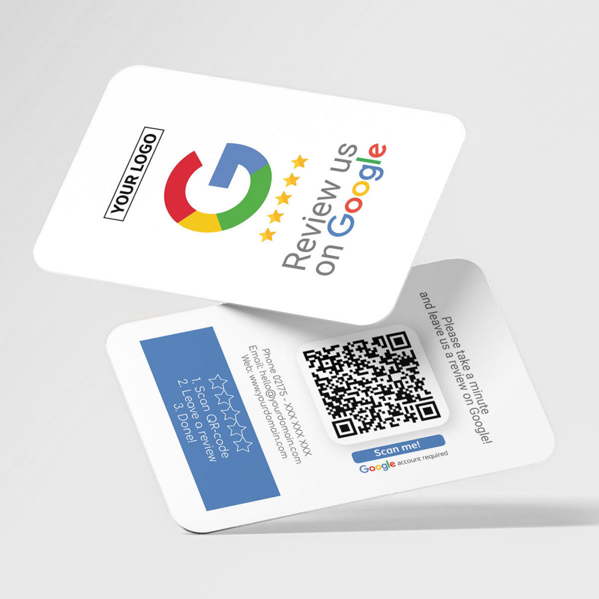 G Review Plain - PVC NFC Business Review Card
