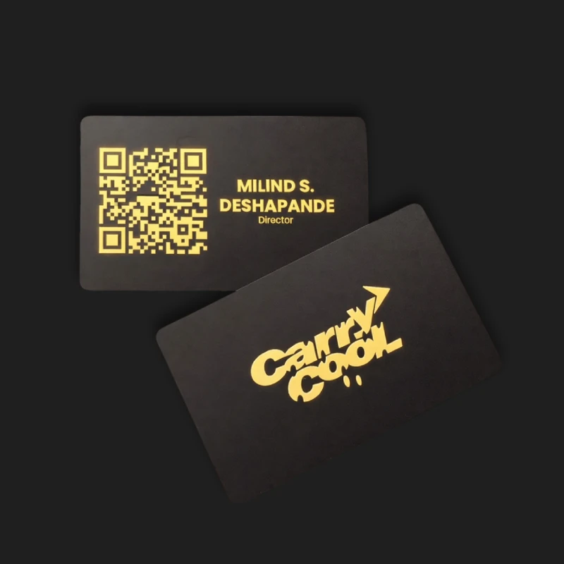 Black Card Fancy Text Golden Print