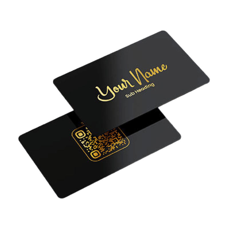 Black Card Fancy Text Golden Print